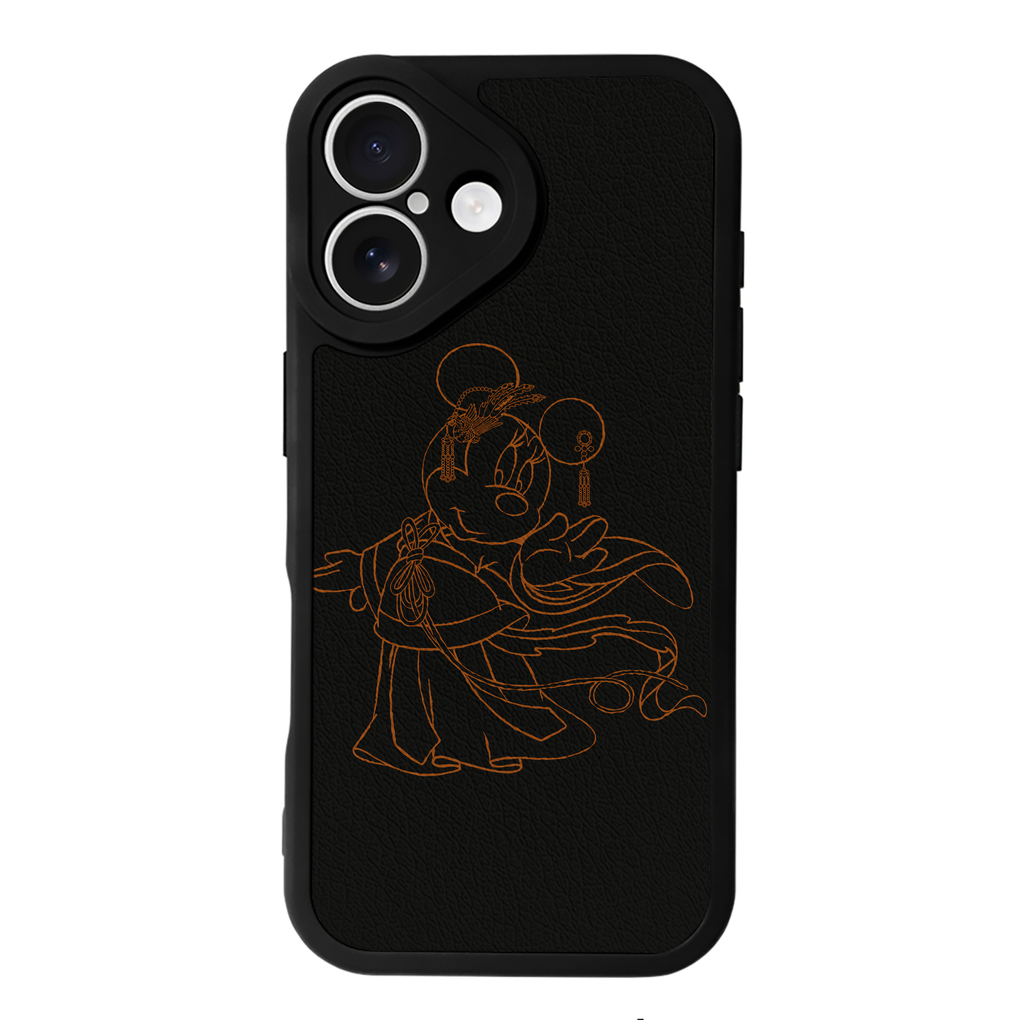 （画像用） ミッキーマウス Mickey Mouse 【iPhone 16シリーズ対応】シリコンスマホケース（レザー調） 材質：シリコン